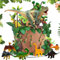 Dinosaurier Kuchen Deko Set - 26 Stück Kuchendeko, Dino Party Dekoration, Dschungel Tortendeko, Cake Topper für Kinder Miniatur Deko