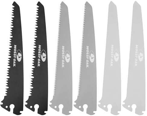 Mossy Oak 6-tlg. Sägeblatt Set, Ersatzklingen für Mossy Oak 3 in 1 Handsäge, 190mm Sägeblätter Set Scharfe Klingen für Klappsäge, für Garten,Glas, Fliesen, Holz, Metall, Kunststoff
