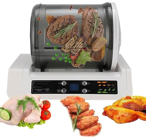Cashwise Commercial Meat Tumbler Marinator, 7L Capacity Automatic Vacuum Tumbler Marinator for Chicken, Burger and Bacon, Pickling Barrel for Meat & Vegetables