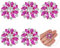 FINGERINSPIRE 6 Stück Fuchsia Silberne Blumen Strass Knöpfe Aus Legierung 26 mm Blumenstrauß Strass Knöpfe Mit 1 Löchern Und Flacher Rückseite Kristallverzierungen Schneeflocken Knopf Mit Klaue