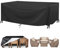 18meng Art Abdeckung Gartenmöbel Wasserdicht 280x160x75cm Schwarz Abdeckplane Gartenmöbel Winddicht Winterfest Anti-UV 600D Oxford Gewebe Sitzgruppe Gartentischabdeckung wasserdichte Abdeckhaube