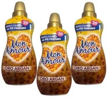 Mon Amour Probierpaket Weichspüler Oro Argan 3x650 ml pro Flasche 26 Wäsche