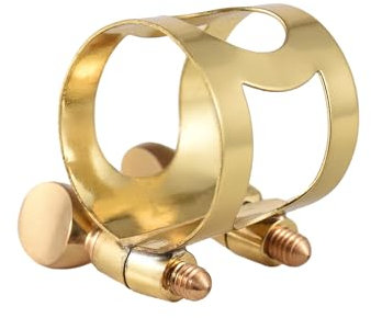 KOCAN Ligadura de saxofón Alto, Sujetador de ligadura de latón, Tornillo Doble Ajustable, Accesorios de Clip de ligadura de Boquilla de saxofón Alto,Alto Sax Ligature