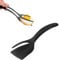 LIAMGUS Black Fried Egg Flipper, 2 in 1 Spatula, Egg Flipper Tong, Non Stick Flipper Food Clip Egg Turner, for Flipping Omelette, Pancake, Steak, Fish, and Egg