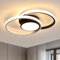 SENQIU Deckenlampe LED, 42W 4700LM Moderne LED Deckenleuchte Runde, Schwarz Acryl Deckenbeleuchtung für Wohnzimmer Schlafzimmer Küche Badezimmer, Warmweißes Licht 3000K, 40CM