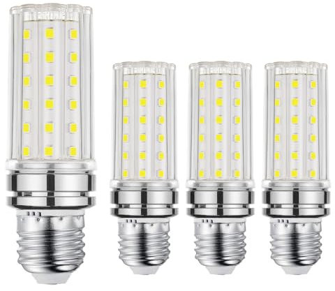 12W E27 Edison Schrauben Glühbirnen, gleich 100 Watt Lampen, 1200 Lumen, weiß 6000K, nicht dimmbar, Pack von 4