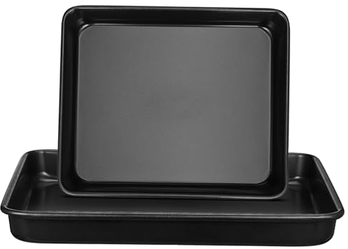 Cabilock 2 Uds Bandeja Para Horno Bandeja Para Hornear De Acero Inoxidable Plancha De Acero Inoxidable Bandejas Para Hornear Bandejas Para Asar Para Hornos Bandejas Para Hornear Para Horno
