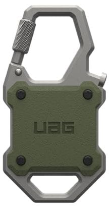 URBAN ARMOR GEAR Monarch Case pour Apple AirTag Étui (porte-clés Airtags, mousqueton verrouillable / décapsuleur, fixation aux clés / sac à dos / bagages) olive drab