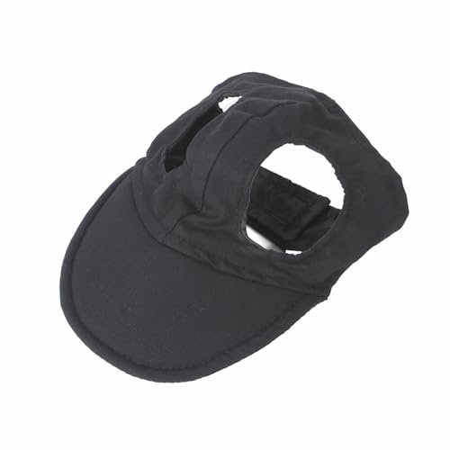 JAONLD Hunde Sonnenhut,Hunde Cap Verstellbar Sonnenschutz Hut Hundecap mit Ohrlöchern,Sommer Schattierungshut Hundehüte für Einen Kopfumfang von 29–35 cm(Schwarz,S