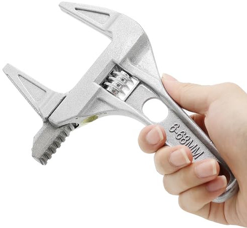 REBECASKYENS 1 Pack Adjustable Spanner Wrench,6-68mm Opening Wide Jaw,Adjustable Spanner for Tightening Or Loosening Nuts, Bolts, Pipes, Pipe Nuts