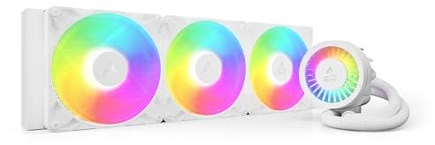 ARCTIC Liquid Freezer III Pro 420 A-RGB (White) - AIO CPU Cooler, 3 x 140 mm Water Cooling, 38 mm Radiator, PWM Pump, VRM Fan, AMD AM5/AM4, Intel LGA1851/1700 Contact Frame - White