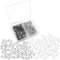 150 unidades de mini ganchos para colgar, estables y duraderos, ganchos pequeños en forma de S, conectores de gancho en forma de S, color plateado y negro, pequeños ganchos de metal con caja para