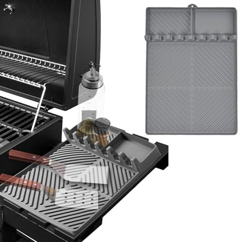 WHFGSOM Grillmatte Silikon Grill Matte Zubehör kompatibel mit TAINO HERO XL BBQ Smoker GRILLWAGEN für Seitenablage/Grill-Seitentisch (zur ablage von Grillbesteck)