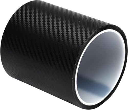 UOCAI Autofolie Schwarz,10cm*3m Carbon Fiber Folie, Lackschutzfolie für Auto, Dekorative Auto Carbonfolie Klebefolie Auto Einstiegsleisten Schutz Türschwellenaufkleber