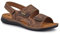Leather Triple Touch-Fasten Sandals - Brown Size 11