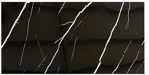 IZODEKOR Rivestimento da parete effetto marmo, 1 pezzo, 120 x 60 cm, alternativa alle piastrelle da bagno/cucina, pannelli da parete per parete della cucina, bagno | Black Lightning