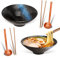 HOMIKLSA 2 Bols à Ramen en Céramique avec Cuillère et Bagettes - 1000ml Vaisselle Japonaise pour Soupes, Salades et Céréales, Design Épuré avec Revêtement Anti-Rayures(bleu)