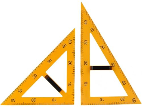 Großer Winkelmesser, 2 Stück, großes digitales Dreiecks-Lineal, Lehrlineal, Werkzeug, Mathematikunterricht, Kompass, Winkelmesser für Ingenieure, trocken abwischbare Tafel (#1)