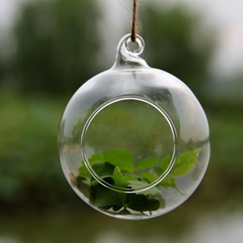 Kugelkerzenbehälter, zum Aufhängen, Glas-Teelichthalter, für Hochzeit, Weihnachten, Party-Dekoration (15 cm)