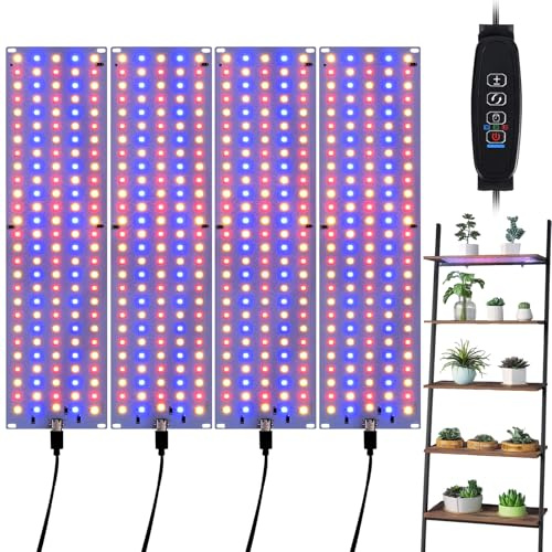 Recitem Pflanzenlampe Vollspektrum 540 LEDs Pflanzenlicht Mit 3/9/12H Timer 6-24W Für Zimmerpflanzen Mit Automatischer Lichtsteuerung Und 3 Beleuchtungsmodi (A)