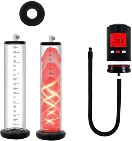 Penispumpe mit CX8 Display Split-Typ Vakuumpumpe Sex Spielzeug SM Elektrische Penisvergrößerung Erektion Unterdruck-Penisübun Vakuum Pumpe BDSM Erektion Masturbator Sex Toys (J: 31 x 7,4 cm)