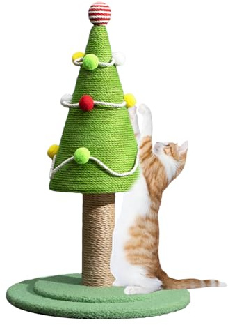 Katze Kratzer Weihnachtsbaum, Katzen Weihnachtsbaum für Katzen - Cartoon -Pfosten für Innenkatzen - Katzenentspannungsinstrument, ästhetische Baumschmuck,