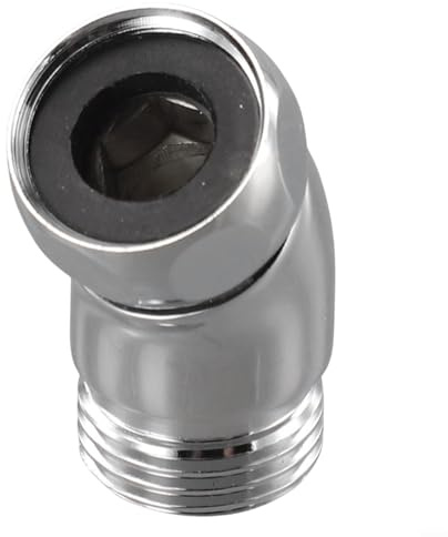 Duschkopf-Winkeladapter, 135-Grad-Edelstahl-Anschluss für Handbrause und Kopfbrause mit Kugelgelenk und Standard-G1/2-Gewinde (S)