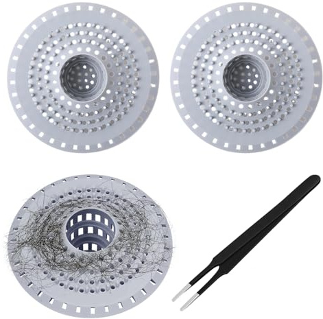 WhaleO 3 Piezas Silicona Rejilla Desague Ducha Redonda, Tapa Desague Ducha Silicona para Evitar Que los Desagües Obstruidos, Rejilla Desague Ducha Anti Cucarachas, Colador de Pelo Práctico y Duradero