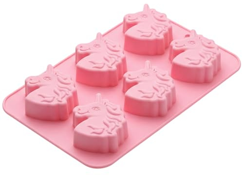 MIJOMA Muffinform – Silikon Backform mit Tiermotiv – Einhorn rosa | BPA-frei & lebensmittelecht – 6 Mulden – wiederverwendbar – ideal für Mini Muffins, Kuchen & Desserts