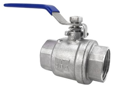 LIZHAYG Kugelhahn Zweiteiliger Kugelhahn Aus Edelstahl 304, 1/4 3/8 1/2 Zoll 3/4 Zoll 1 Zoll 2 Zoll BSP Innengewinde, Wasser, Gas, Öl, Schalter, Fitting-Adapter(3/8)