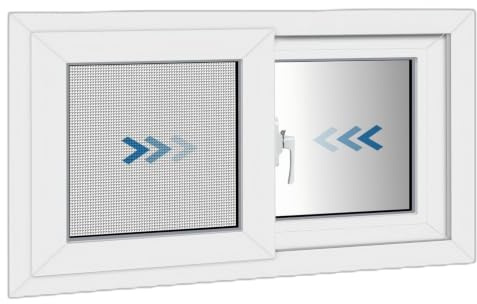 NOOTA Finestra del seminterrato 81,3 x 40,6 cm, doppio vetro temperato, flangia rimovibile, finestra scorrevole in vinile, bianco