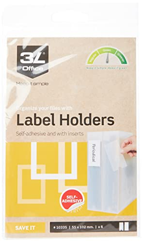 3L Supporti autoadesivi in polipropilene per etichette, 55 mm x 102 mm, confezione da 6