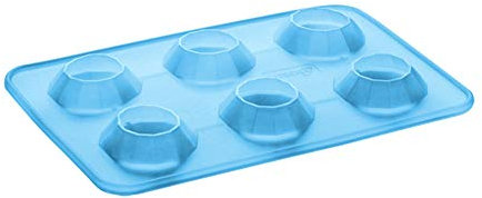 Lurch 10455 Eiswürfelbereiter Diamant für 6 Eisdiamanten (ca. Ø4cm) aus 100% BPA-freiem Platin Silikon, eisblau