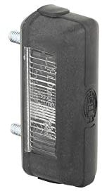 Hella Piloto de matrícula - Halógena - 12V / 24V - atornillado/montaje exterior - ECE - Color de tulipa: transparente - Conector: Conector plano - 2KA 001 389-101, 12/24V