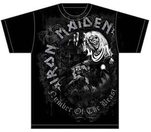 Rockoff Trade Men's Iron Maiden Notb Grey Tone T - Shirt, Black (black Black),