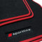 teileplus24 PV303 Fußmatten Sportline Design kompatibel mit Seat Leon 2 1P 2005-2012 Bandeinfassung Ziernähte, Bandeinfassung:Rot