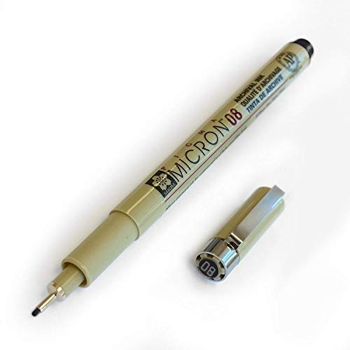 Sakura Pigma Micron – Pigment Fineliner – Nr.08 (0,5mm), schwarz [3 Stück]