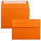 50x Briefumschläge Orange DIN C6 Format 11,4 x 16,2 cm - Haftklebung - Kuverts ohne Fenster - Weihnachten, Grußkarten & Einladungen - Für A6 & A4 Papier