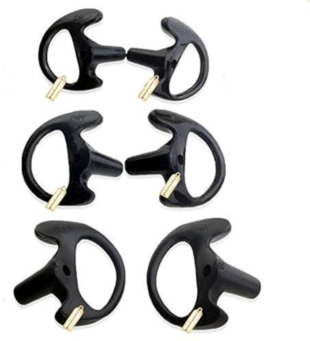 Ltsstoreuk Replacement 2 Way Radio Open Ear Insert Earmould, Soft Rubber Gel Earbuds Earplugs for 2 Way Radio Acoustic Air Coil Tube Earpiece Walkit Talkie Headset,Black Color,Small/Medium/Big Size