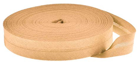 25m Baumwoll-Schrägband uni 20mm breit gefalzt Einfassband 50 Farben wählbar, Farbe:apricot