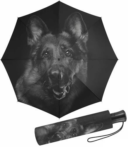 happy rain Regenschirm Auf-Automatik Schwarz Hund