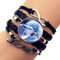Damen Armbänder Armband Bettelarmband,Howling Wolf Zeit Edelstein Armband Schwarz Multi-Layer Aus Geflochtenem Leder Armband Europäischen Und Amerikanischen Perlen Armband. Geburtstag Geschenk V