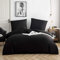 AYSW Baumwolle Bettwäsche 200x220 cm Schwarz 3er Set 1 Bettbezug mit 2 Kopfkissenbezug 80x80 cm