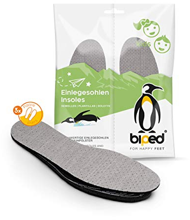 biped 3 Paar Kinder Aktivkohle Einlegesohlen gegen Schweißfüße - Latexsohlen zum Zuschneiden - atmungsaktive Schuheinlagen zur Klimaregulierung, für hygienisch frische Schuhe und Füße z2726
