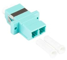 Good Connections LWL Duplex Kupplung - LC (UPC) an LC (UPC) - für OM3 Kabel - Multimode - Kunststoffgehäuse mit Flansch, Keramikhülse - Aqua