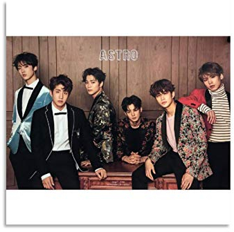 YANDING Kpop Poster Astro, Leinwand-Kunst-Poster und Wandkunstdruck, modernes Familienschlafzimmerdekor, 40 x 40 cm