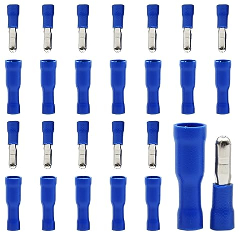 Yosawo 100 Stücke Kabelschuhe Quetschverbinder, Bullet Butt Steckverbinder Isolierte Für Kfz, Elektronik und Hobby (ZDL)