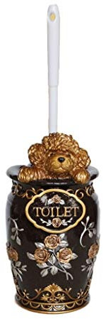 AVEO Toilet Brush Resin Toilet Brush And Holder Bathroom Toilet Toilet Brush Set Poodle Dog With Base Removable Toilet Bowl Brush Toilet Brush Holder (Color : Brown)