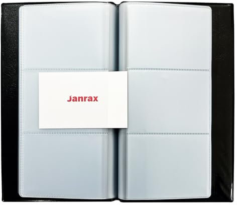 Janrax 60 Pocket Black Name Business Card Holder