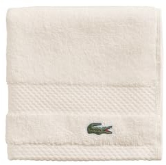 Lacoste Heritage Supima Gant de Toilette en Coton, Craie, 33 x 33 cm
